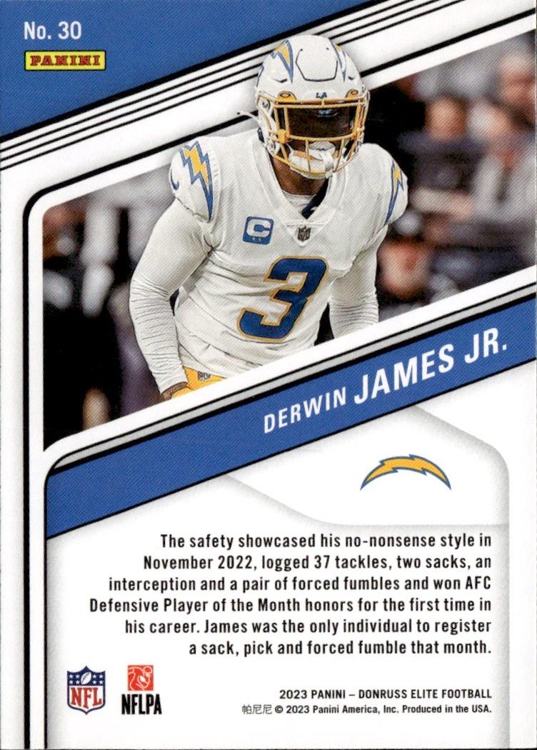 2023 Donruss Elite Football Base #30 Los Angeles Chargers (Derwin James Jr.)