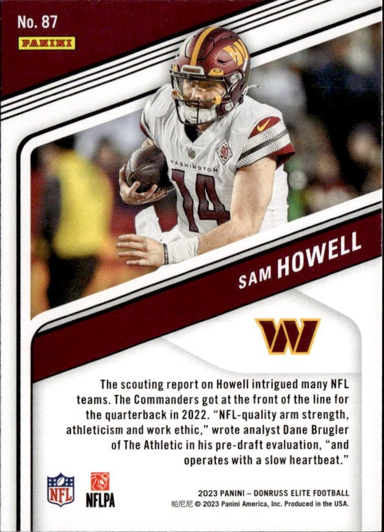2023 Donruss Elite Football Base #87 Washington Commanders (Sam Howell)