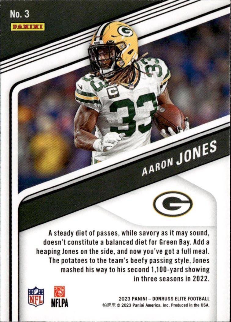 2023 Donruss Elite Football Base #3 Green Bay Packers (Aaron Jones)
