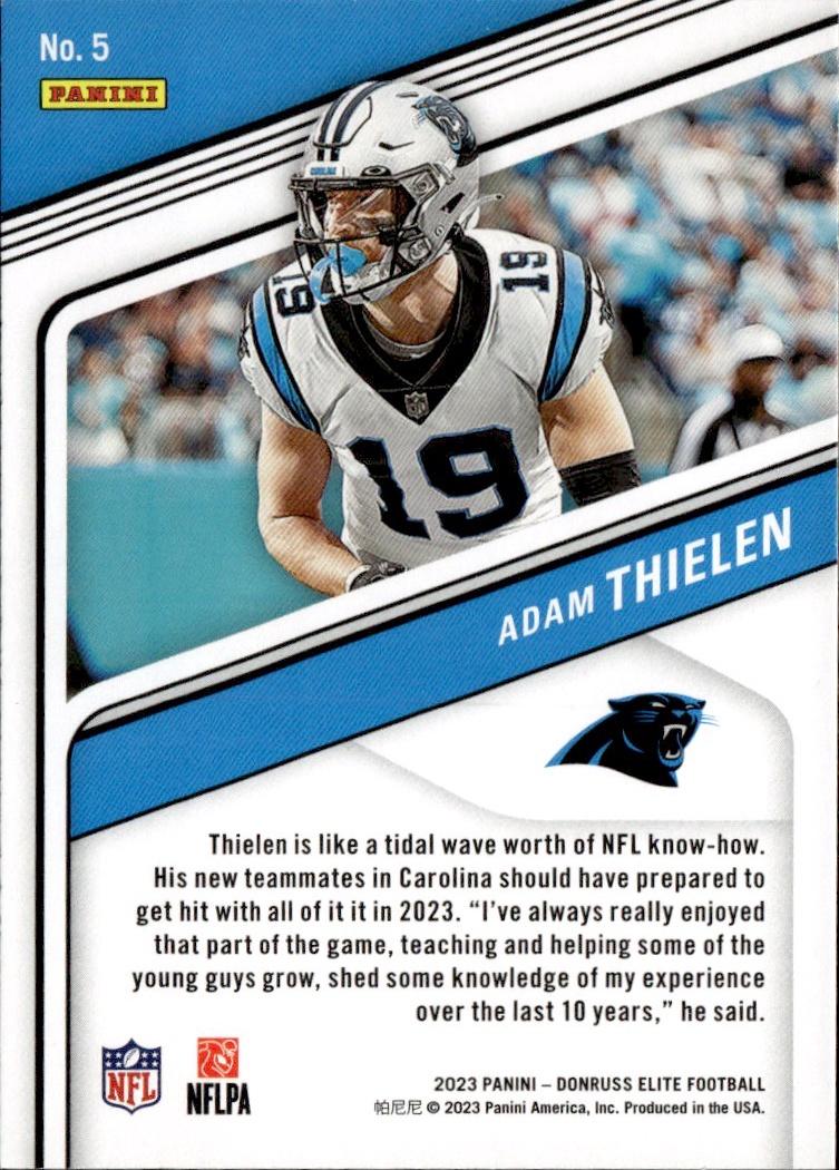 2023 Donruss Elite Football Base #5 Carolina Panthers (Adam Thielen)