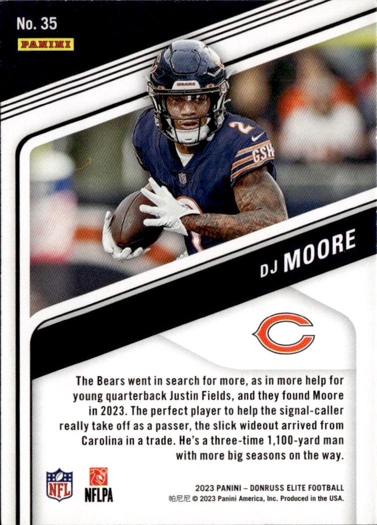 2023 Donruss Elite Football Base #35 Chicago Bears (DJ Moore)