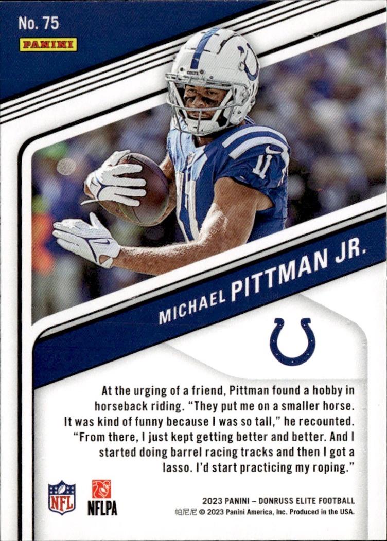 2023 Donruss Elite Football Base #75 Indianapolis Colts (Michael Pittman Jr.)