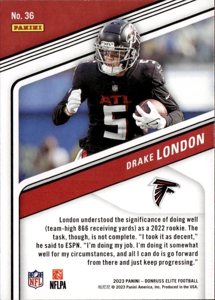 2023 Donruss Elite Football Base #36 Atlanta Falcons (Drake London)