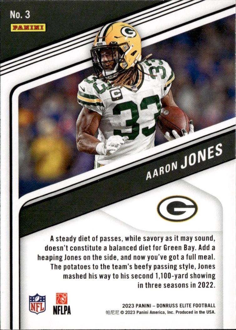 2023 Donruss Elite Football Base #3 Green Bay Packers (Aaron Jones)