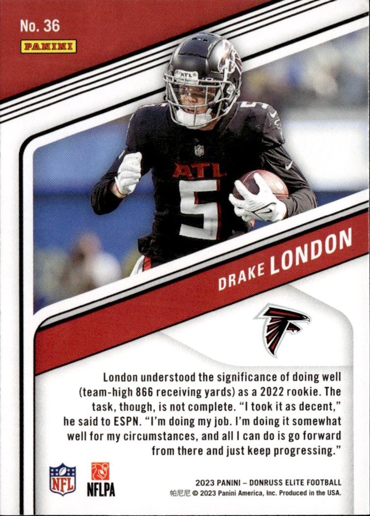 2023 Donruss Elite Football Base #36 Atlanta Falcons (Drake London)