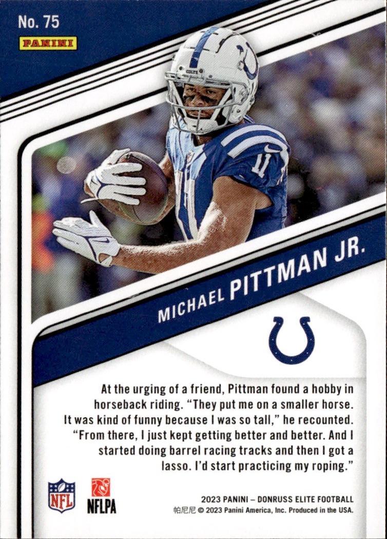 2023 Donruss Elite Football Base #75 Indianapolis Colts (Michael Pittman Jr.)