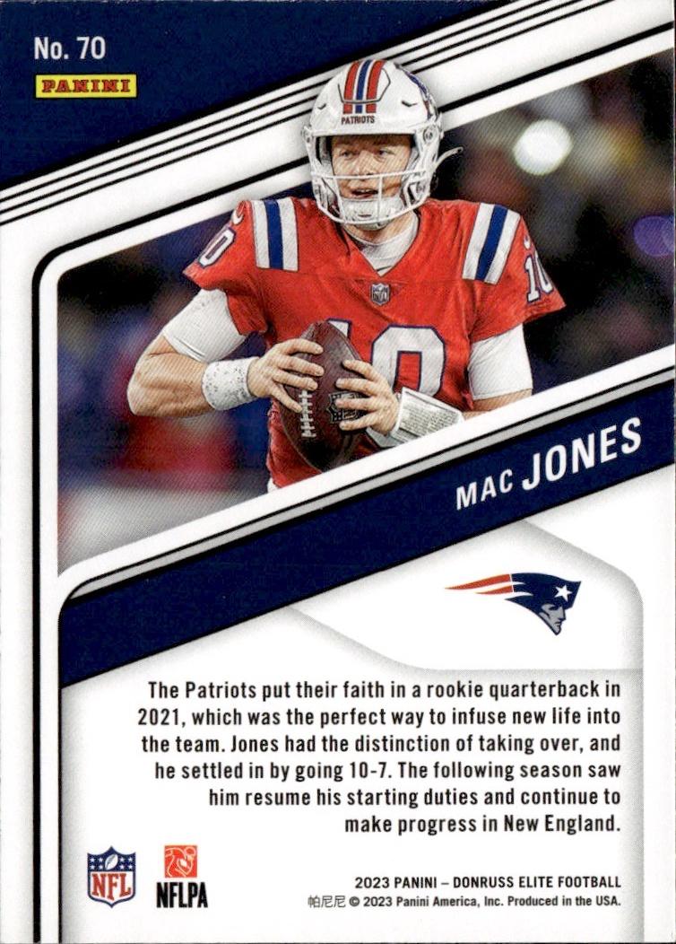 2023 Donruss Elite Football Base #70 New England Patriots (Mac Jones)