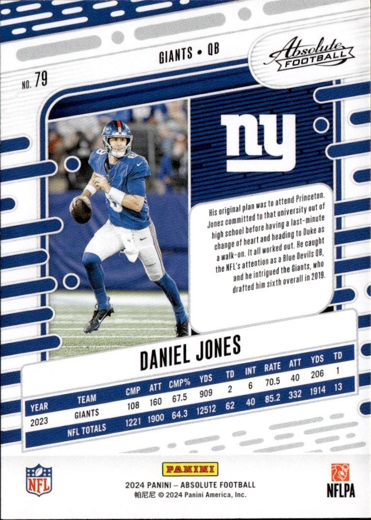 2024 Panini Absolute Football Base Retail #79 New York Giants (Daniel Jones)