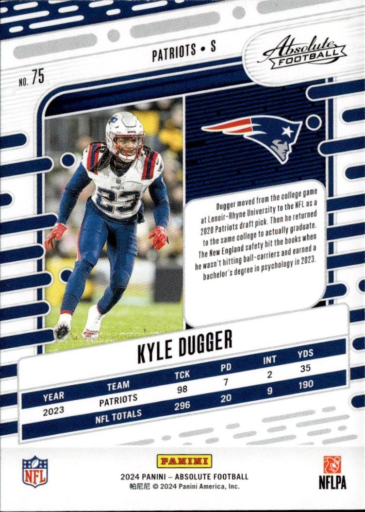 2024 Panini Absolute Football Base Retail #75 New England Patriots (Kyle Dugger)