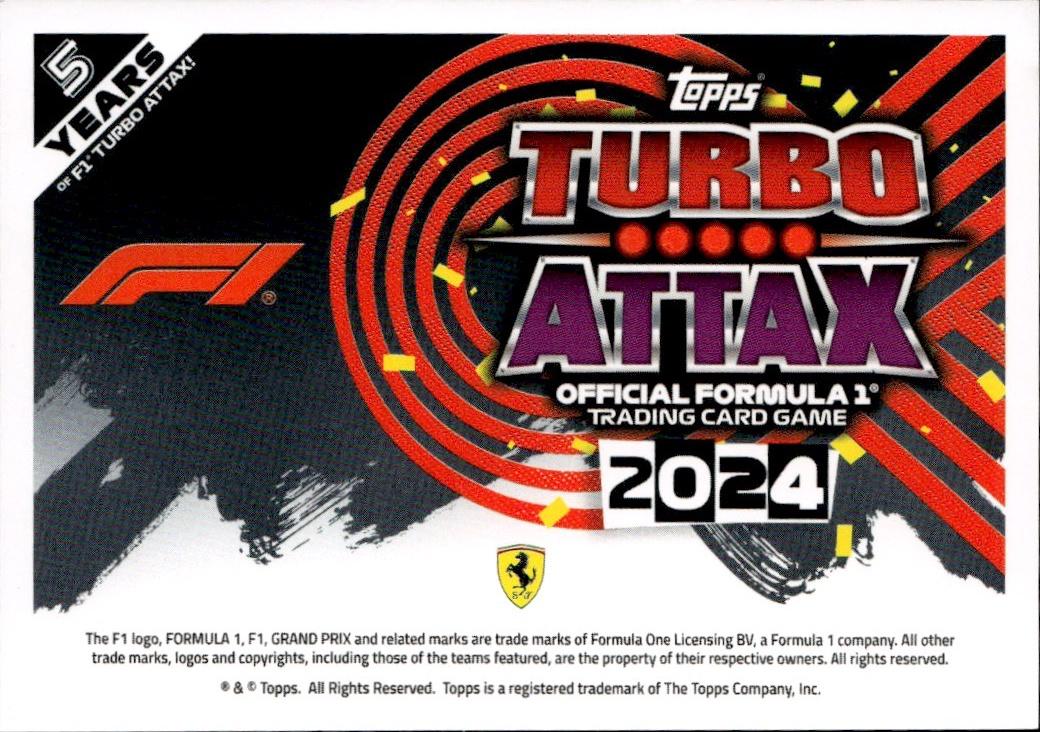 2024 Topps Turbo Attax F1 Racing Base #170 Scuderia Ferrari (Charles Leclerc)