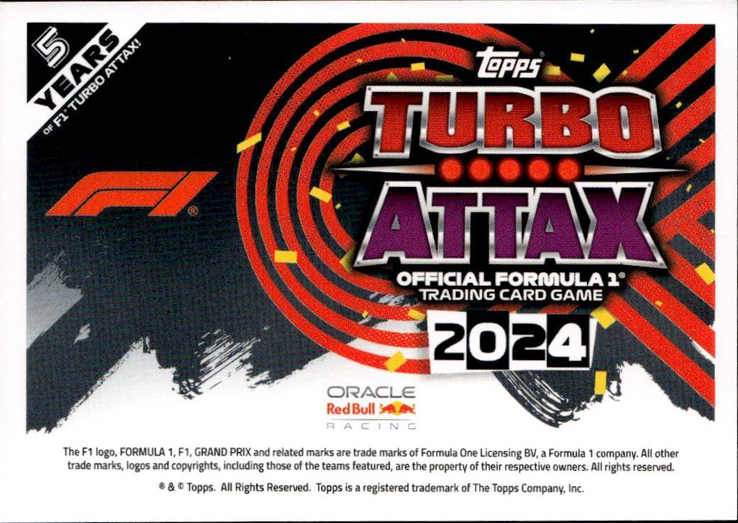 2024 Topps Turbo Attax F1 Racing Base #146 Oracle Red Bull Racing (Sergio Perez)