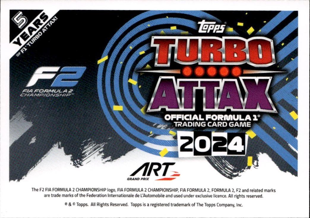 2024 Topps Turbo Attax F1 Racing Base #245 ART Grand Prix (Victor Martins)