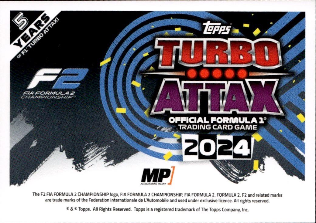 2024 Topps Turbo Attax F1 Racing Base #256 MP Motorsport (Franco Colapinto)