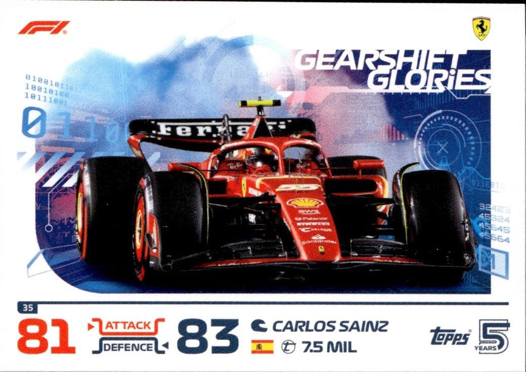 2024 Topps Turbo Attax F1 Racing Base #35 Scuderia Ferrari (Carlos Sainz)