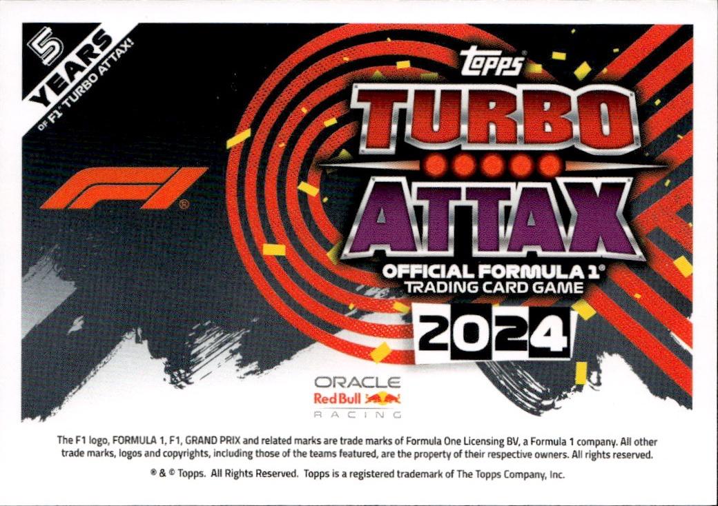 2024 Topps Turbo Attax F1 Racing Base #17 Oracle Red Bull Racing (Sergio Perez)