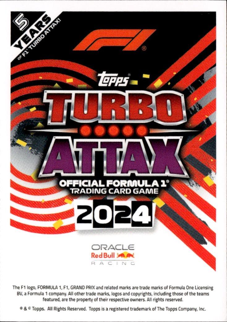 2024 Topps Turbo Attax F1 Racing Base #118 Oracle Red Bull Racing (Max Verstappen)
