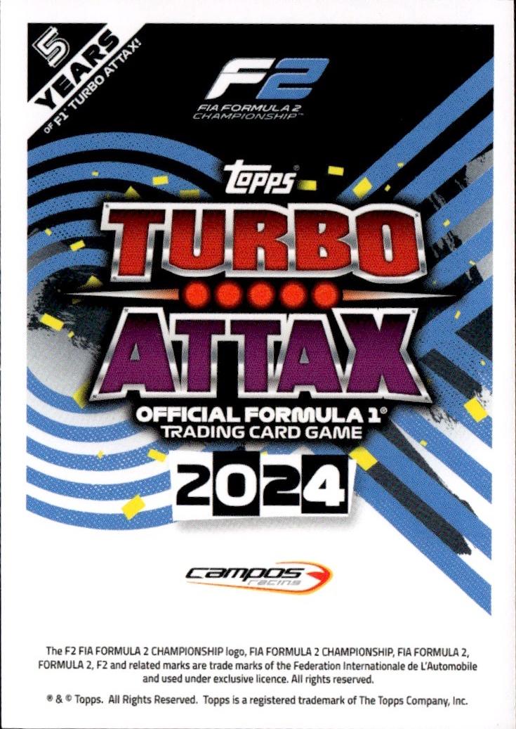 2024 Topps Turbo Attax F1 Racing Base #239 Campos Racing (Isack Hadjar)
