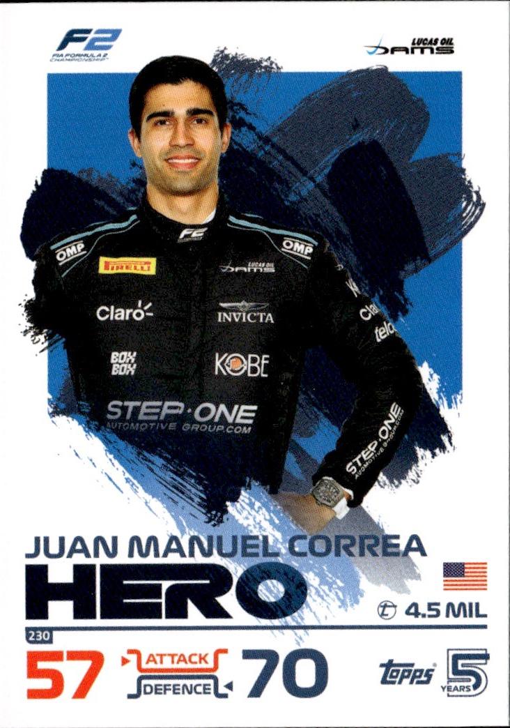2024 Topps Turbo Attax F1 Racing Base #230 Dams Lucas Oil (Juan Manuel Correa)
