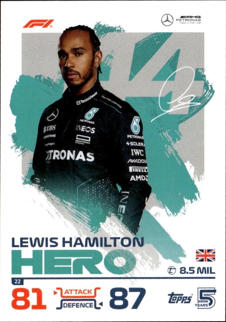 2024 Topps Turbo Attax F1 Racing Base #22 Mercedes-AMG Petronas Formula One Team (Lewis Hamilton)