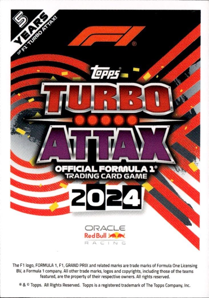 2024 Topps Turbo Attax F1 Racing Base #13 Oracle Red Bull Racing (Max Verstappen)
