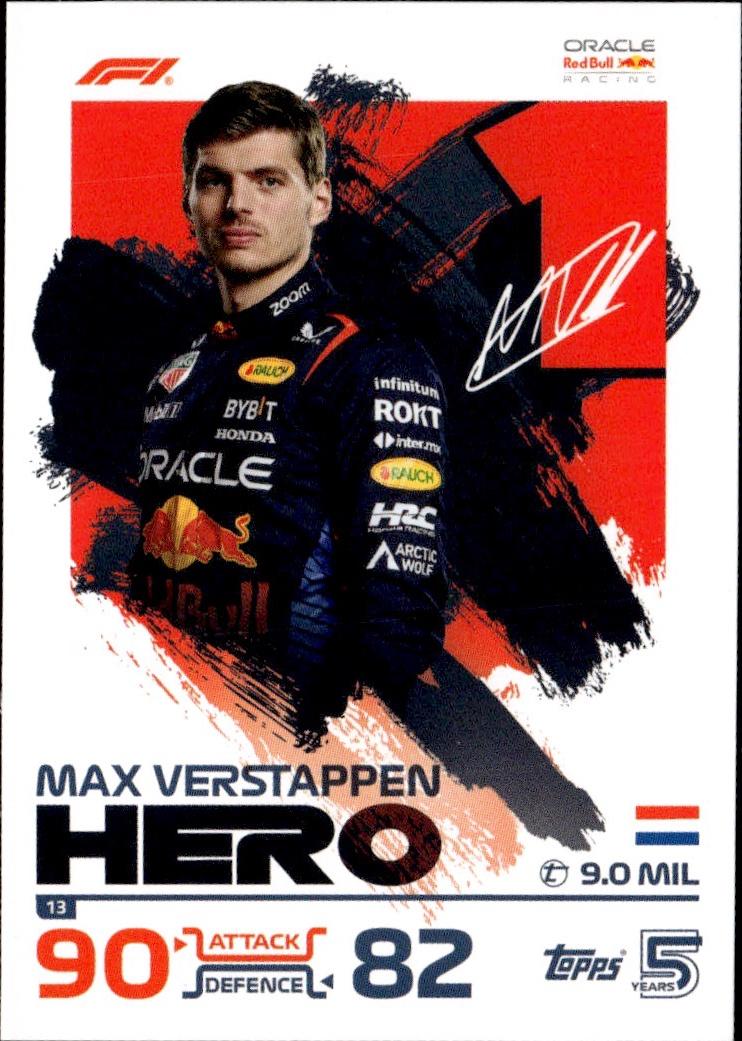 2024 Topps Turbo Attax F1 Racing Base #13 Oracle Red Bull Racing (Max Verstappen)