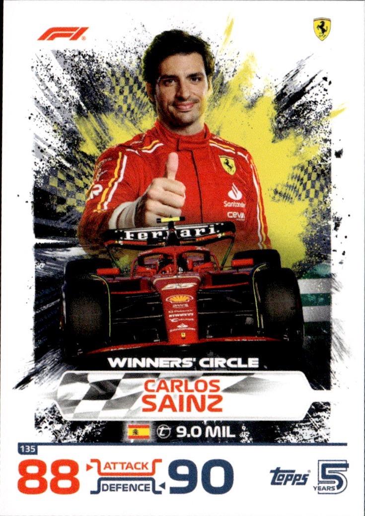 2024 Topps Turbo Attax F1 Racing Base #135 Scuderia Ferrari (Carlos Sainz)