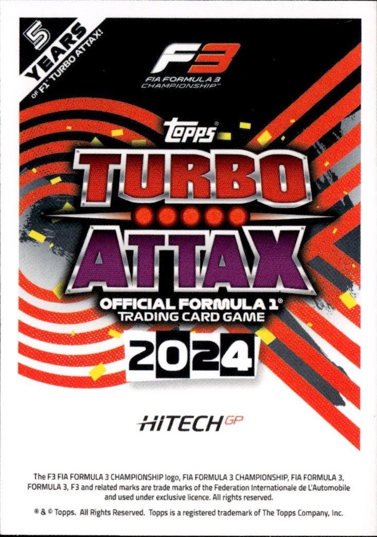 2024 Topps Turbo Attax F1 Racing Base #287 Hitech Pulse-Eight (Martinius Stenshorne)