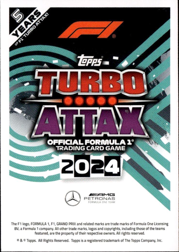 2024 Topps Turbo Attax F1 Racing Base #21 Mercedes-AMG Petronas Formula One Team (Lewis Hamilton / George Russell TD)