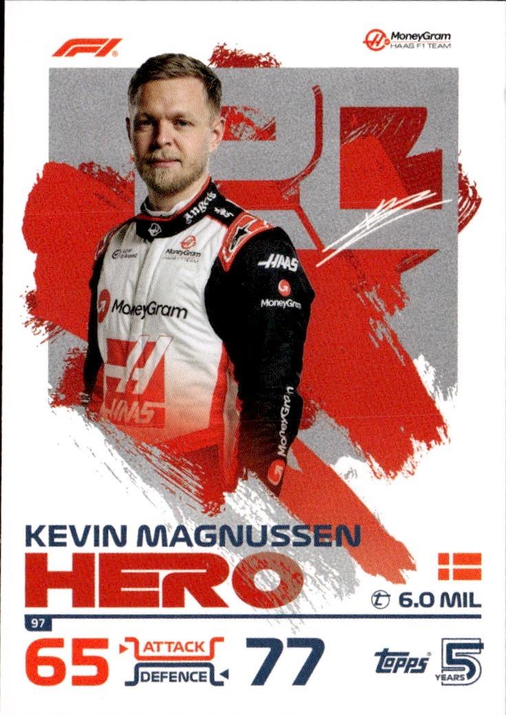 2024 Topps Turbo Attax F1 Racing Base #97 Haas F1 Team (Kevin Magnussen)