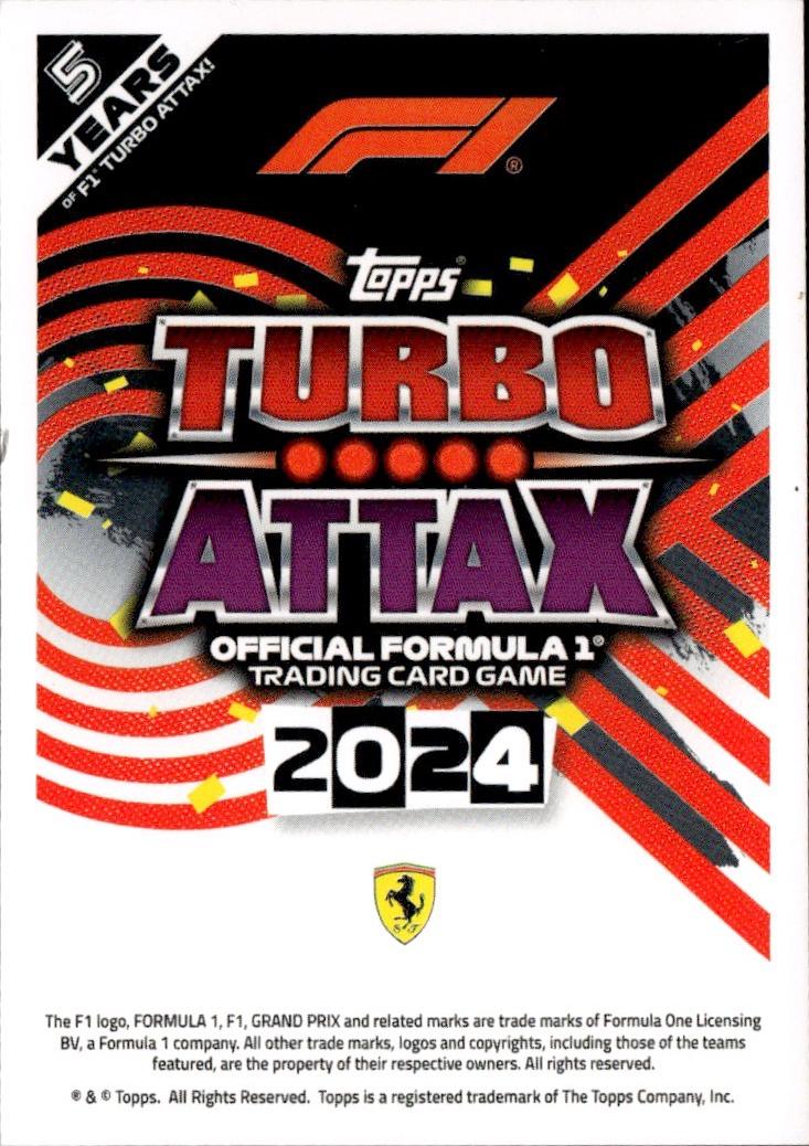 2024 Topps Turbo Attax F1 Racing Base #30 Scuderia Ferrari (Charles Leclerc / Carlos Sainz TD)