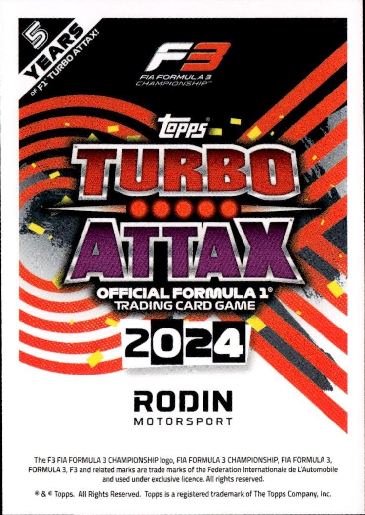 2024 Topps Turbo Attax F1 Racing Base #302 Rodin Motorsport (Piotr Wisnicki)