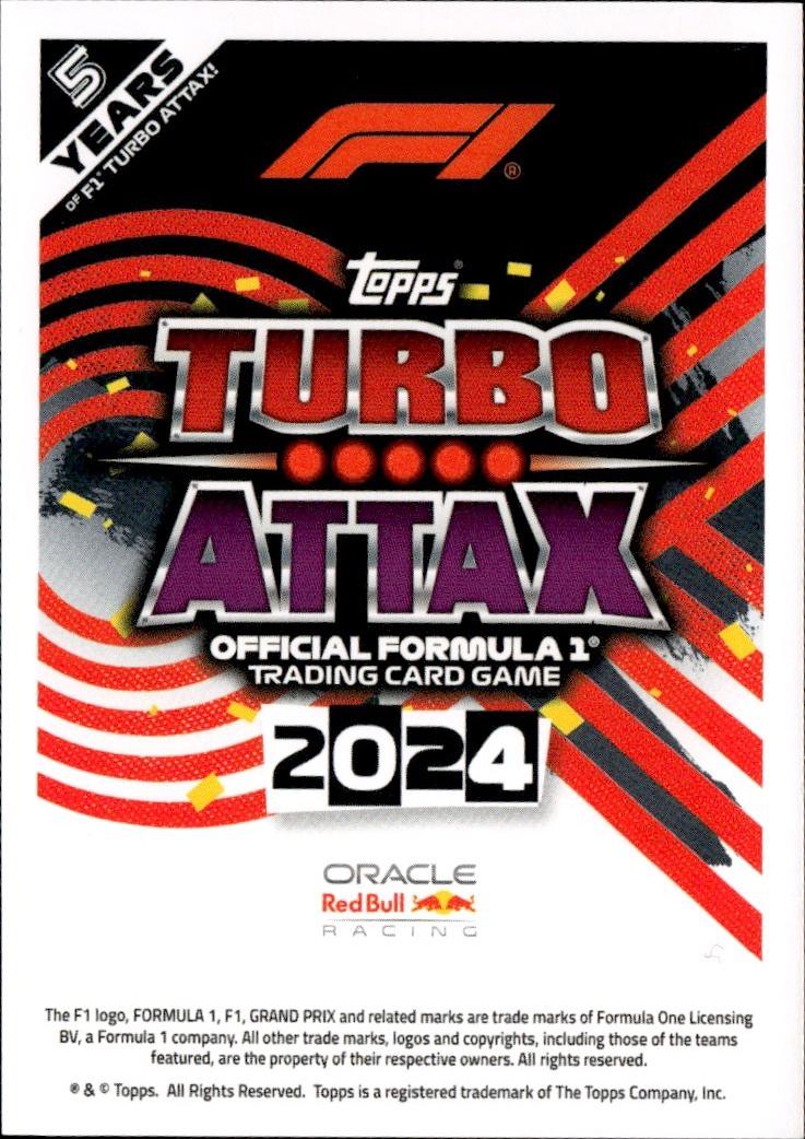 2024 Topps Turbo Attax F1 Racing Base #100 Oracle Red Bull Racing (Max Verstappen)