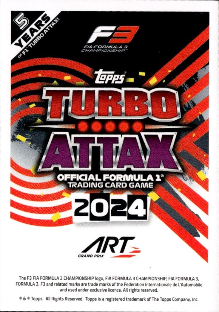 2024 Topps Turbo Attax F1 Racing Base #295 ART Grand Prix (Christian Mansell)