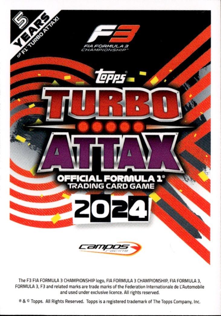 2024 Topps Turbo Attax F1 Racing Base #284 Campos Racing (Sebastian Montoya)