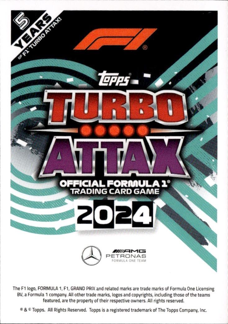2024 Topps Turbo Attax F1 Racing Base #110 Mercedes-AMG Petronas Formula One Team (Lewis Hamilton)
