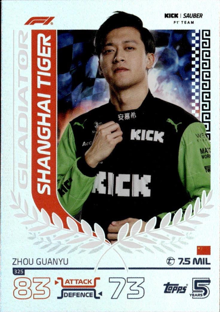 2024 Topps Turbo Attax F1 Racing Base #325 Stake F1 Team KICK Sauber (Zhou Guanyu)