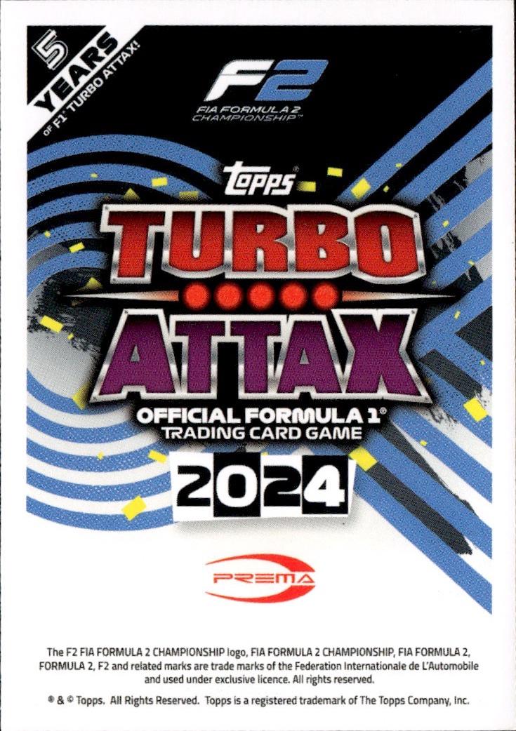 2024 Topps Turbo Attax F1 Racing Base #268 Prema Racing (Oliver Bearman)