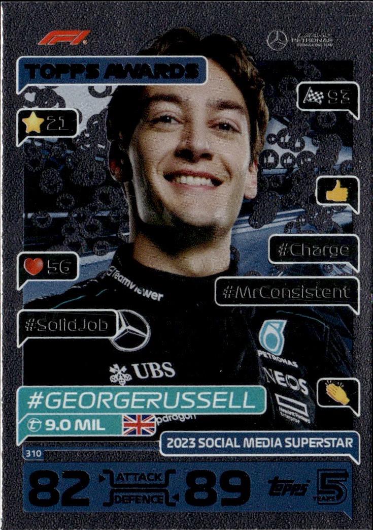 2024 Topps Turbo Attax F1 Racing Base #310 Mercedes-AMG Petronas Formula One Team (George Russell)