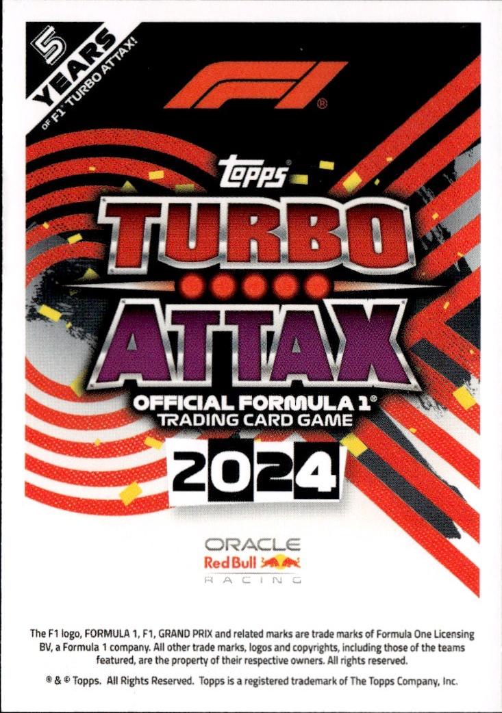 2024 Topps Turbo Attax F1 Racing Base #312 Oracle Red Bull Racing (Max Verstappen)
