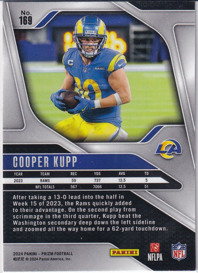 2024 Panini Prizm Football Base #169 Los Angeles Rams, Cooper Kupp