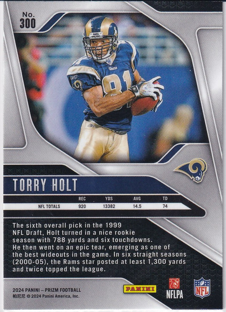 2024 Panini Prizm Football Base #300 St. Louis Rams, Torry Holt