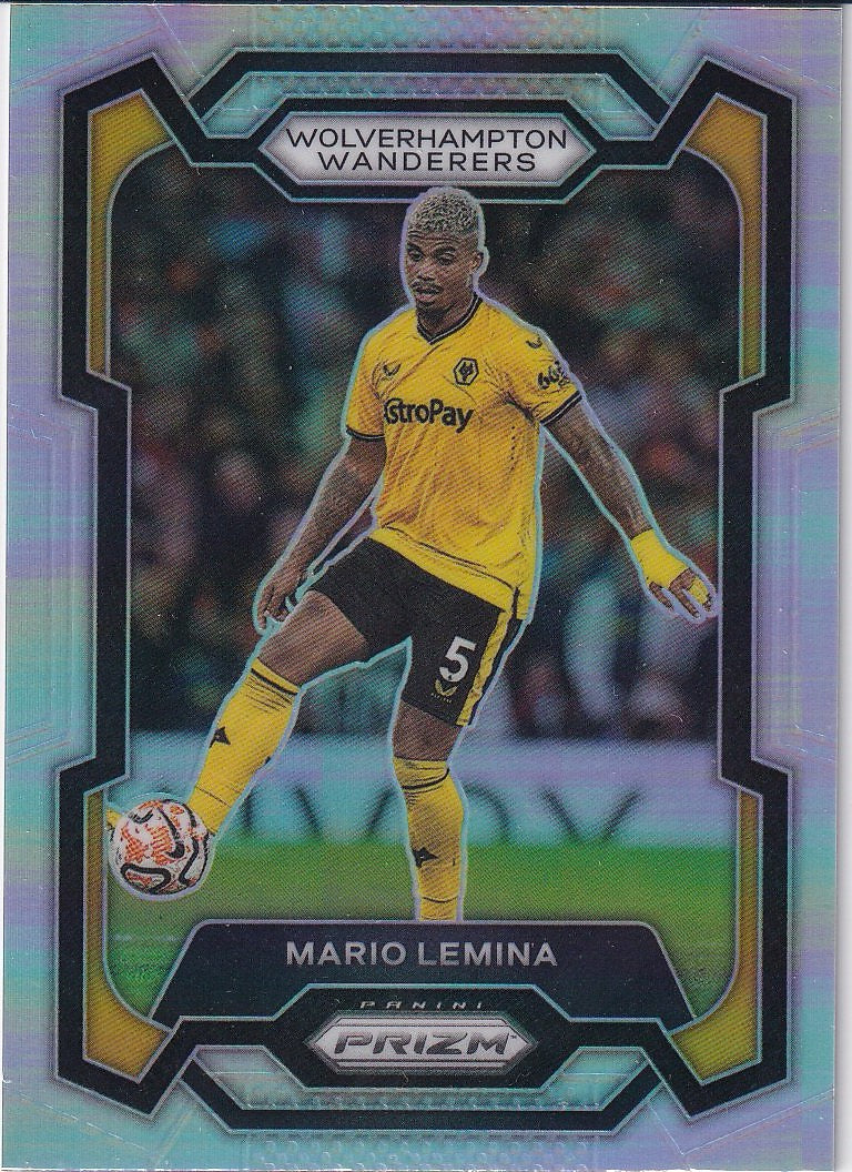 2023-24 Panini Prizm Premier League Soccer Base Silver #211 Wolverhampton Wanderers, Mario Lemina
