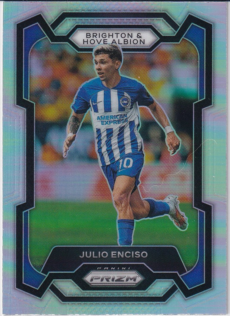 2023-24 Panini Prizm Premier League Soccer Base Silver #93 Brighton & Hove Albion, Julio Enciso