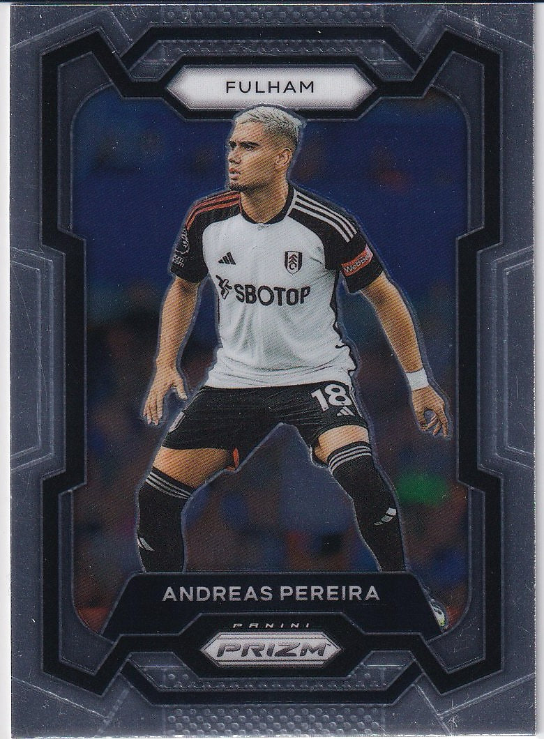 2023-24 Panini Prizm Premier League Soccer Base #161 Fulham, Andreas Pereira
