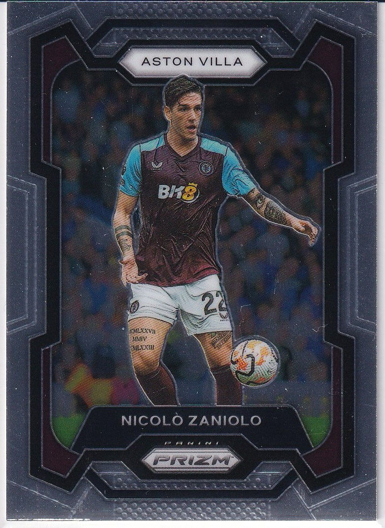 2023-24 Panini Prizm Premier League Soccer Base #115 Aston Villa, Nicolo Zaniolo