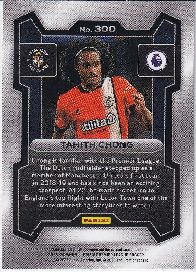 2023-24 Panini Prizm Premier League Soccer Base #300 Luton Town, Tahith Chong