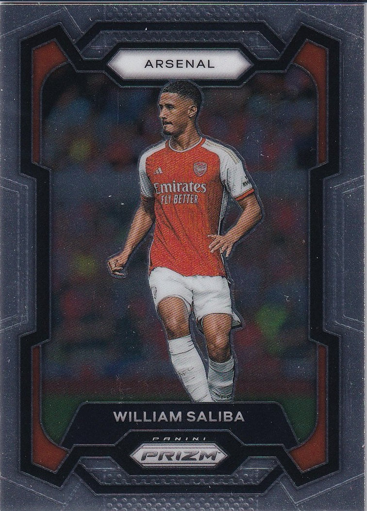 2023-24 Panini Prizm Premier League Soccer Base #21 Arsenal FC, William Saliba