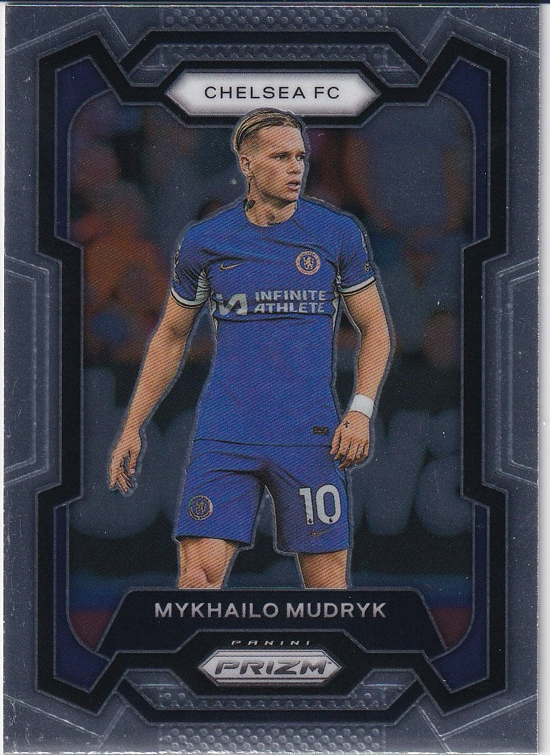 2023-24 Panini Prizm Premier League Soccer Base #186 Chelsea FC (Mykhailo Mudryk)