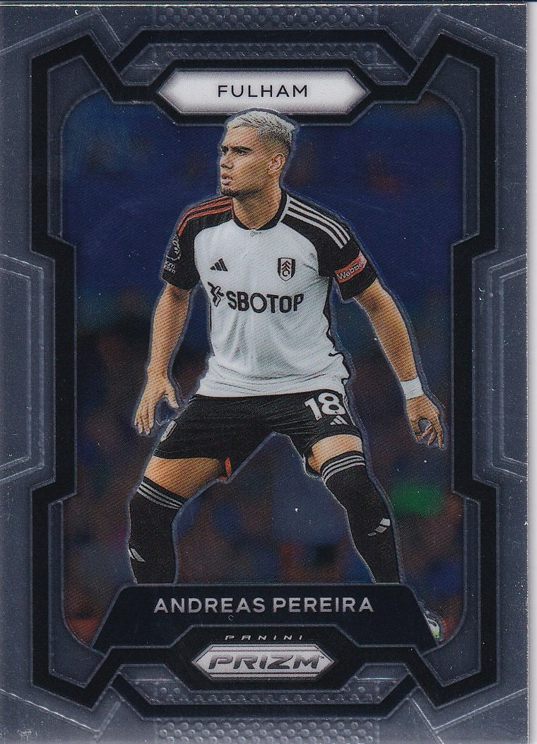 2023-24 Panini Prizm Premier League Soccer Base #161 Fulham (Andreas Pereira)
