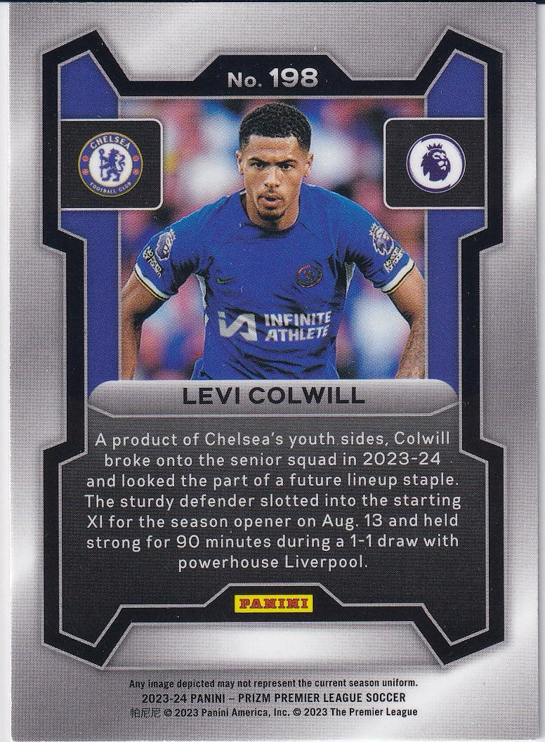 2023-24 Panini Prizm Premier League Soccer Base #198 Chelsea FC (Levi Colwill)